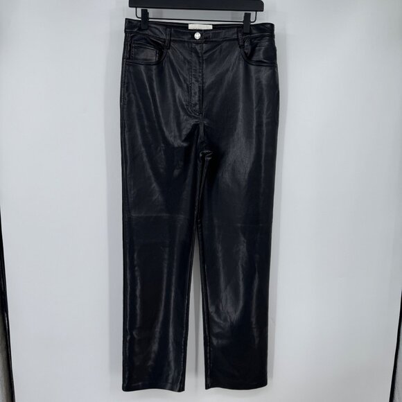Aritzia Wilfred The Melina Vegan Leather Pant in Black Womens Size 10 - Picture 1 of 16